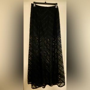 H&M Midi Semi Sheer black Skirt. Size Small